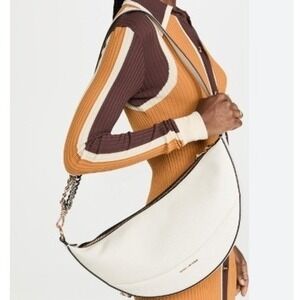 Marc Jacobs The Eclipse Cream Off White Leather Hobo Crossbody Shoulder Bag